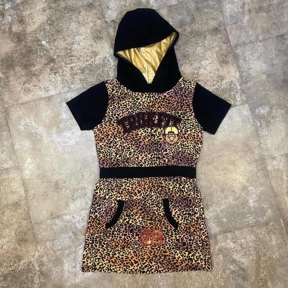 trukfit skater hoodie dress with hoodie pocket womens small kids large